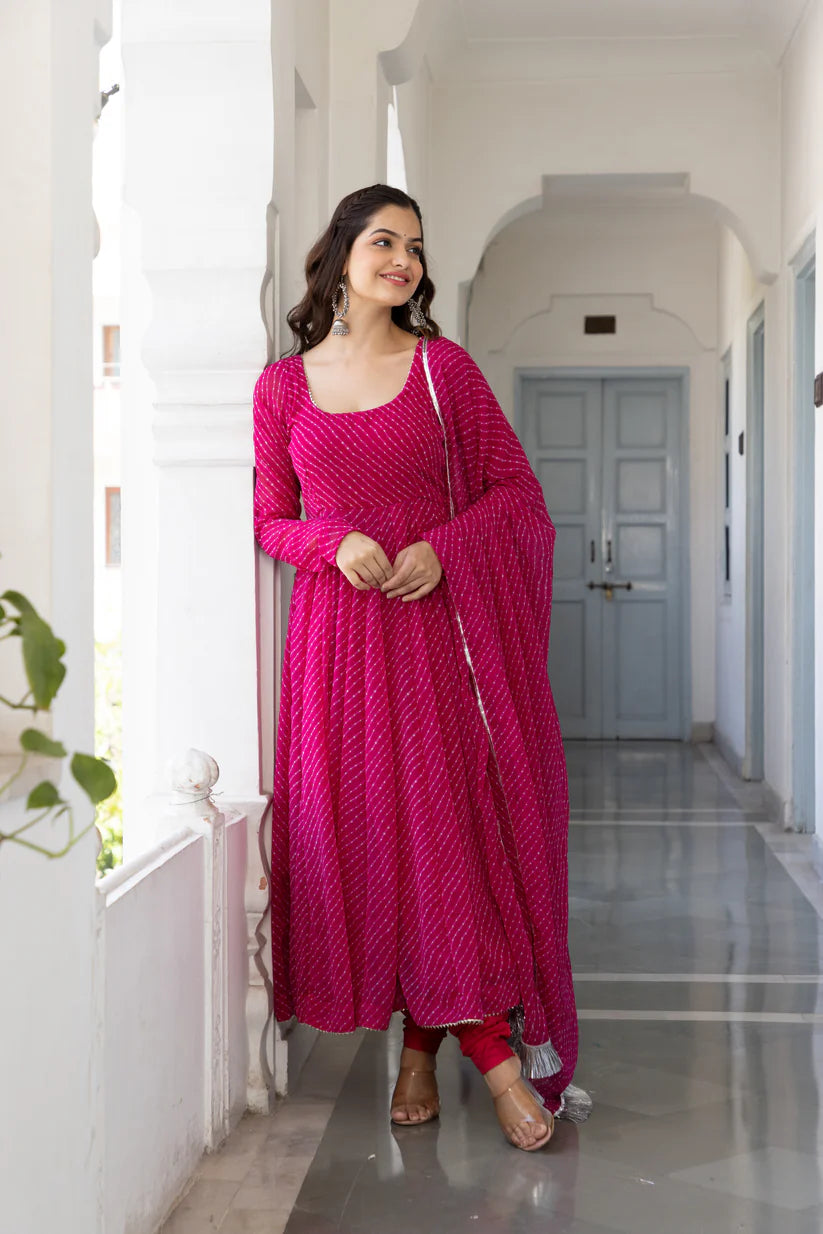 Graceful Pink Maxi Anarkali Set for All Occasions