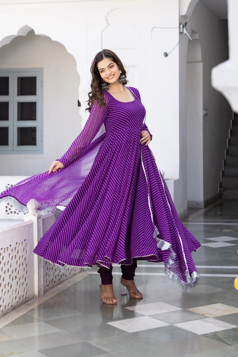 Graceful Purple Maxi Anarkali Set for All Occasions