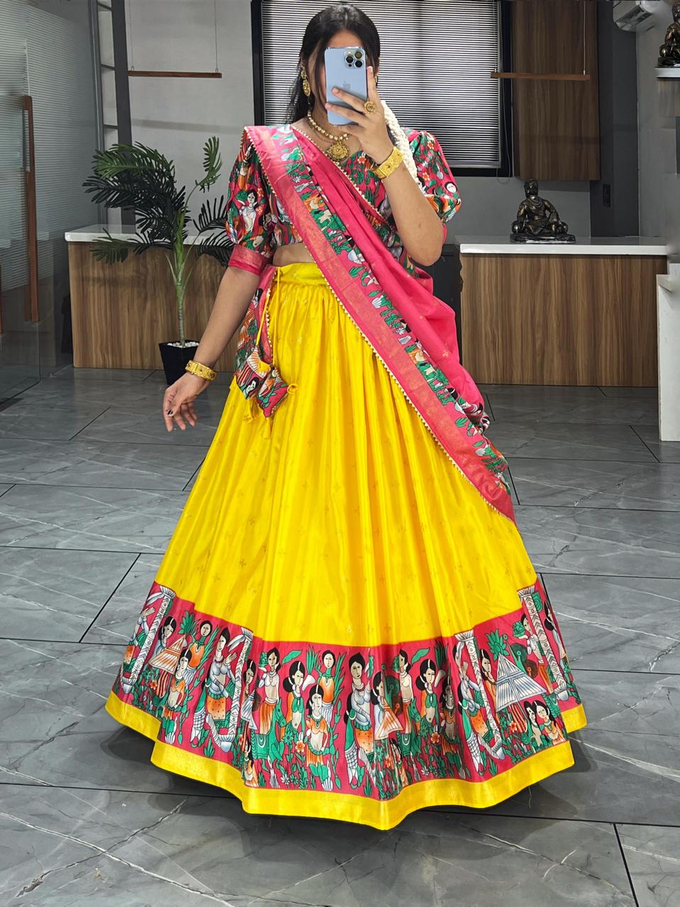 Rasika Kalamkari Lehenga