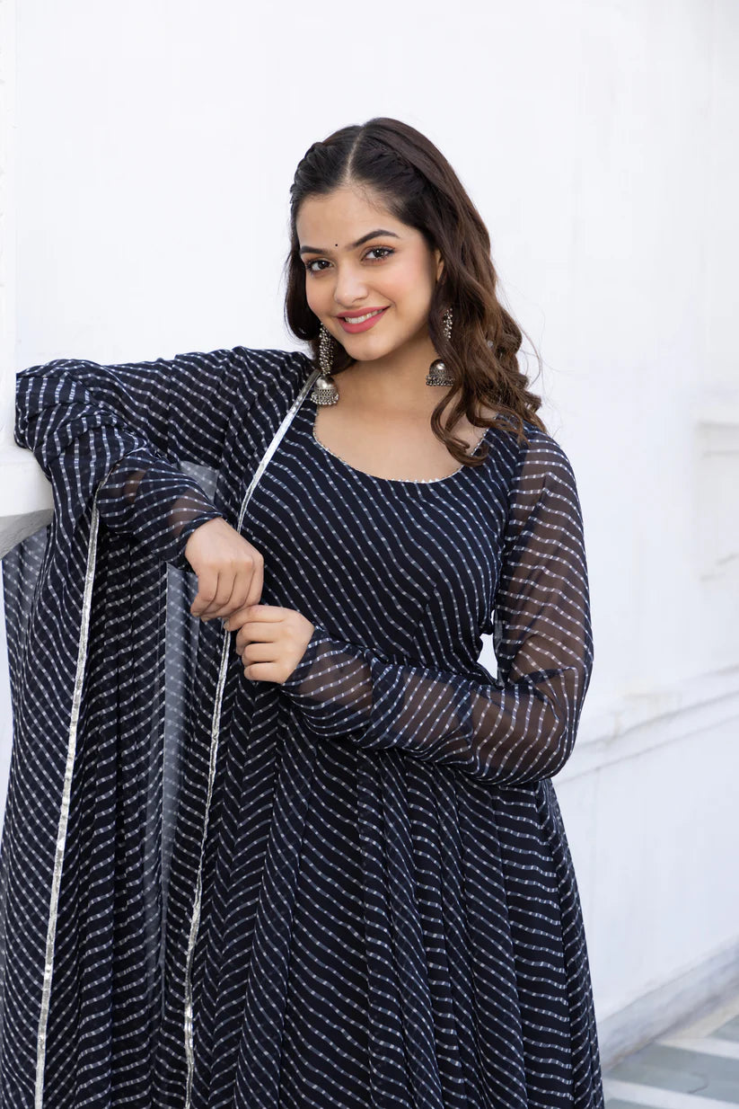 Graceful Black Maxi Anarkali Set for All Occasions