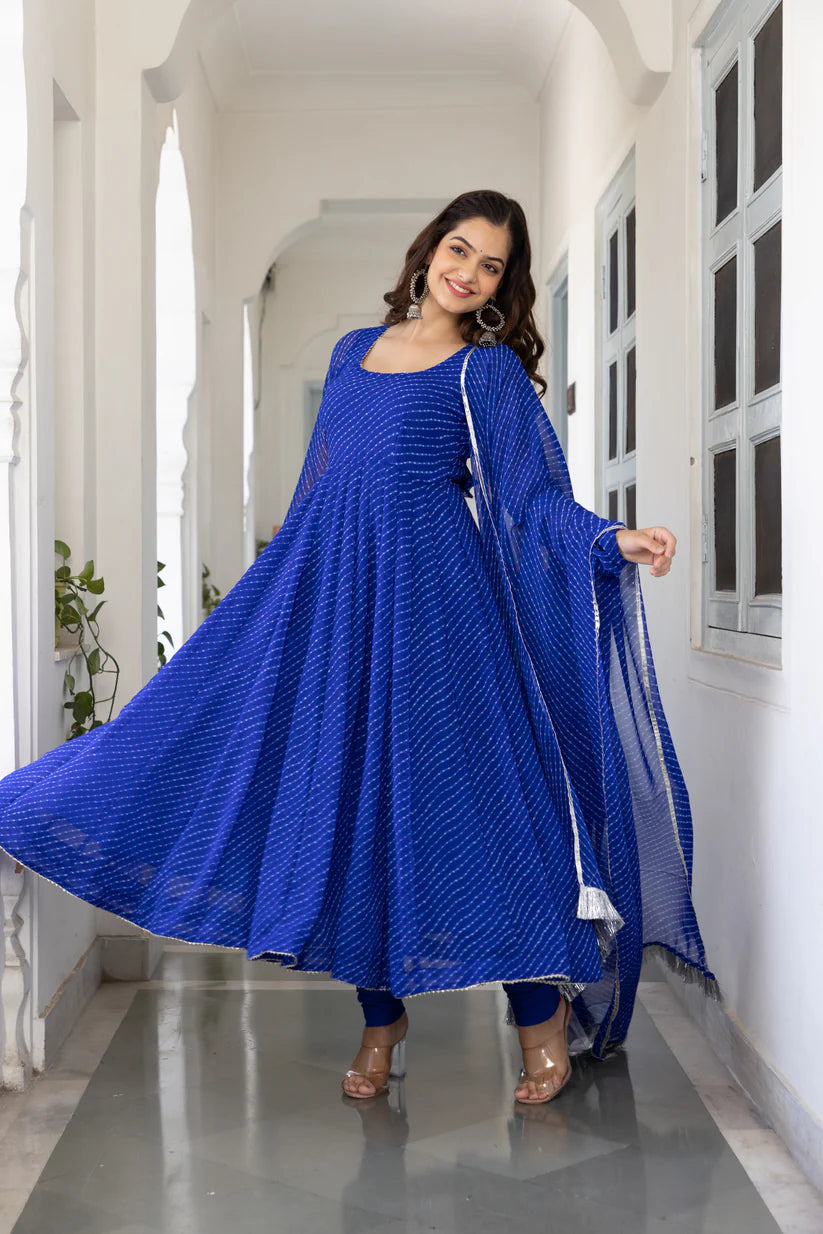 Graceful Blue Maxi Anarkali Set for All Occasions