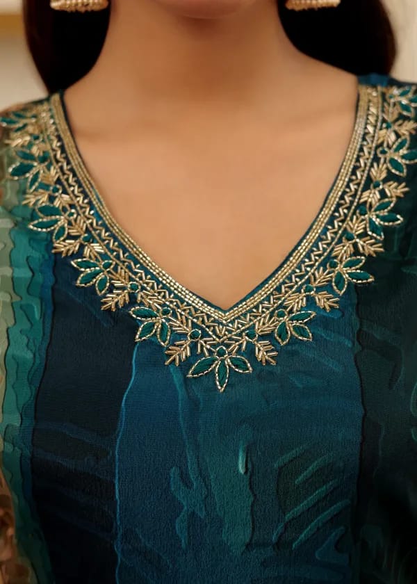 Chic Rayon Slub Kurti Set with Chanderi Cotton Dupatta