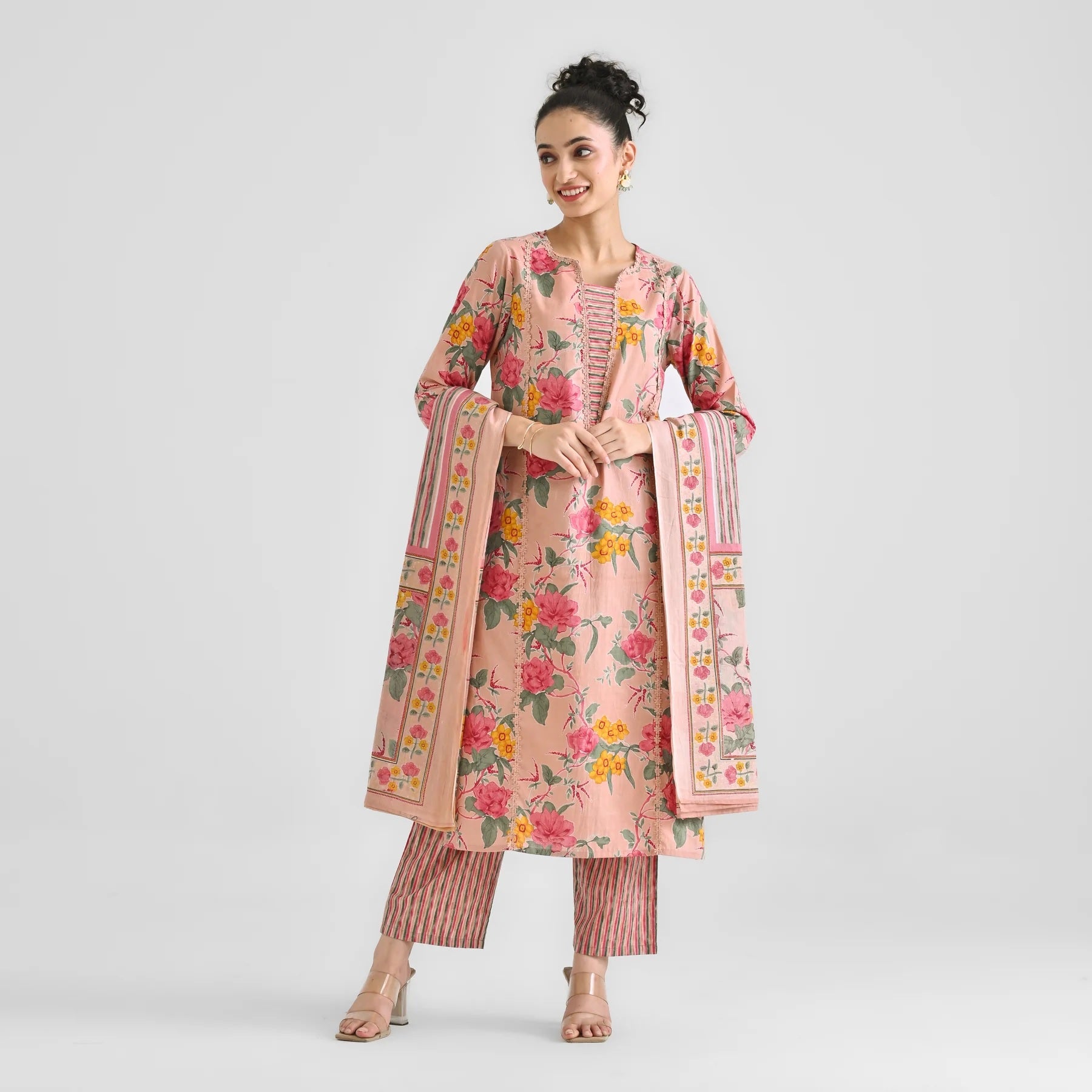 Effortless Elegance – Rayon Slub Kurti Set with Chanderi Dupatta