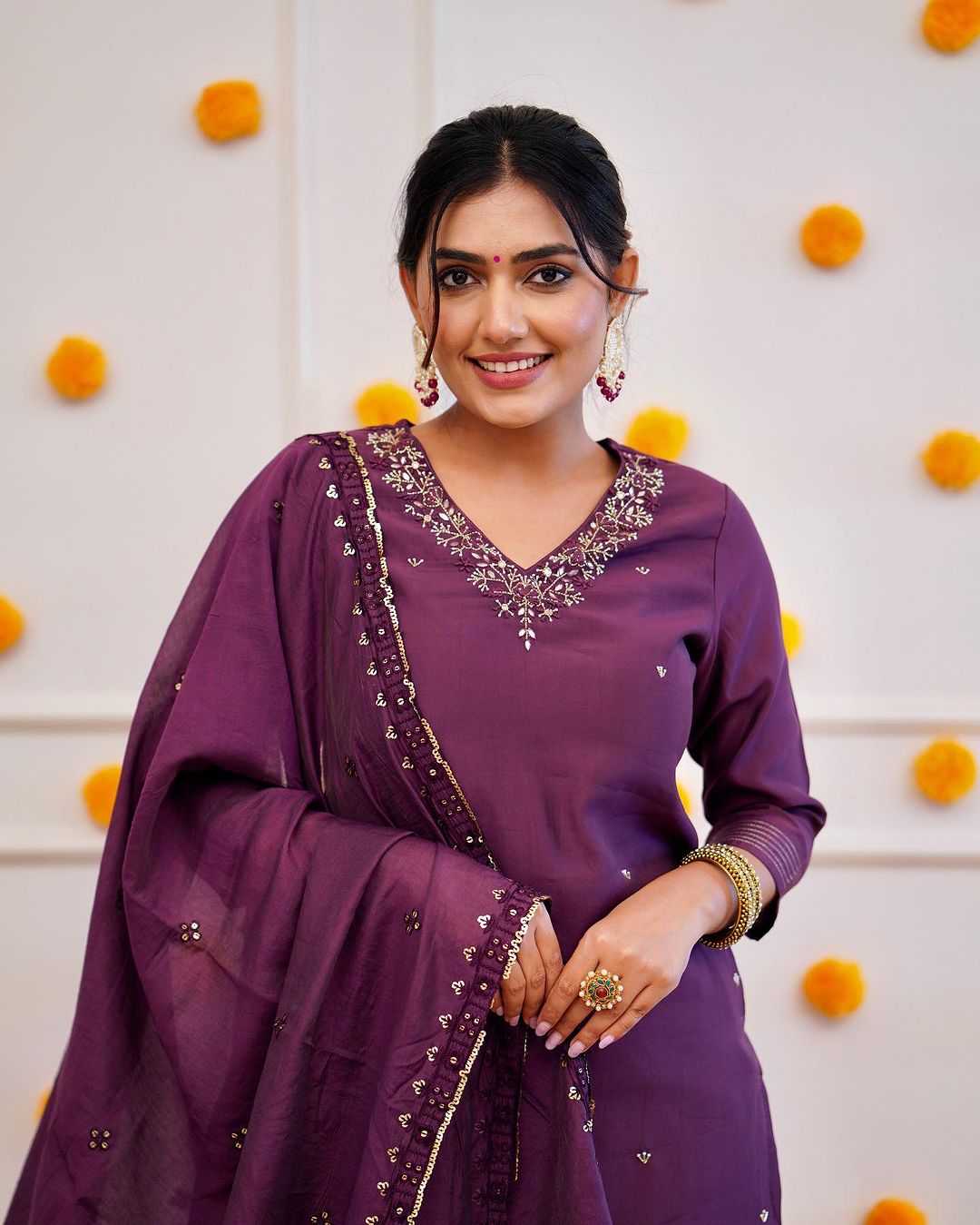 Timeless Elegance – Roman Silk Kurti Set with Chanderi Dupatta