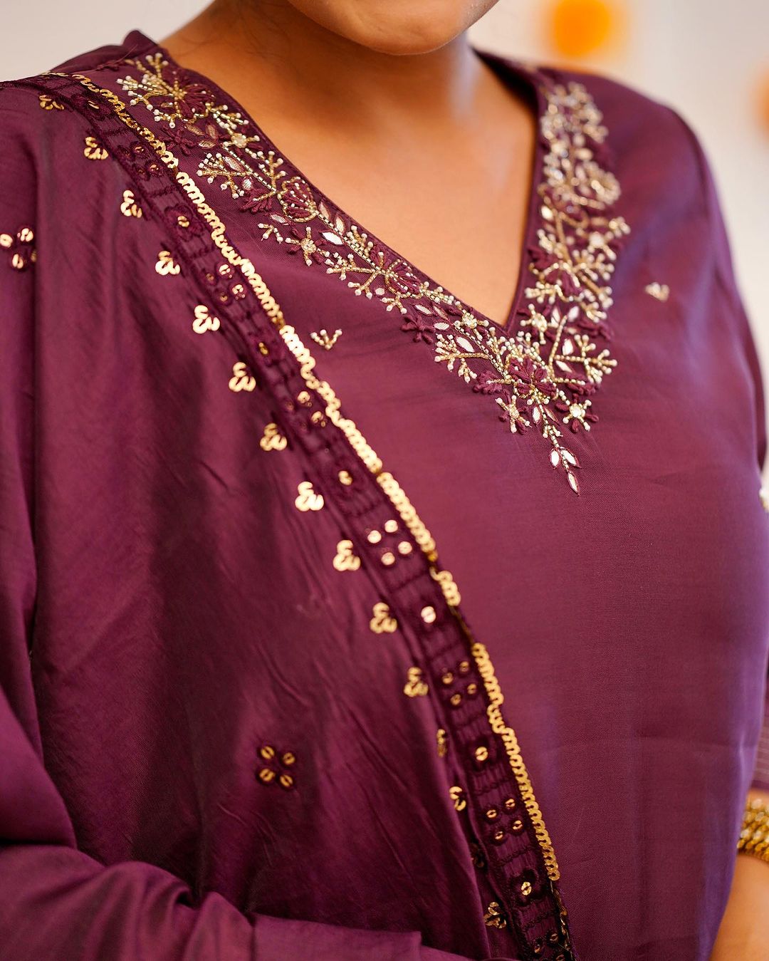 Timeless Elegance – Roman Silk Kurti Set with Chanderi Dupatta