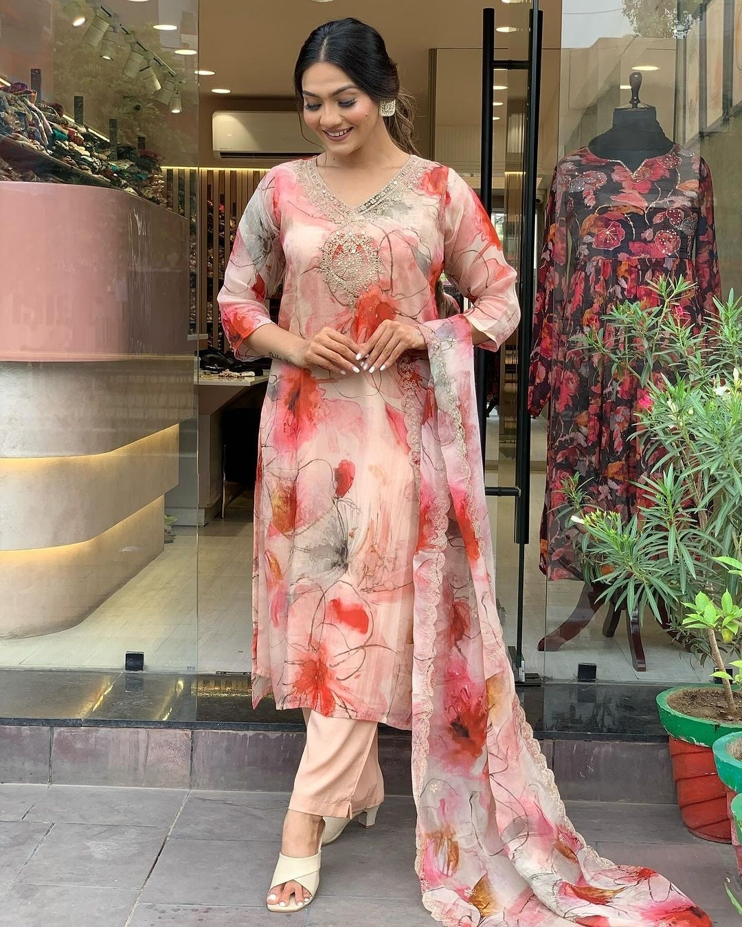 Woman Embrodairy Stright Kurta Set