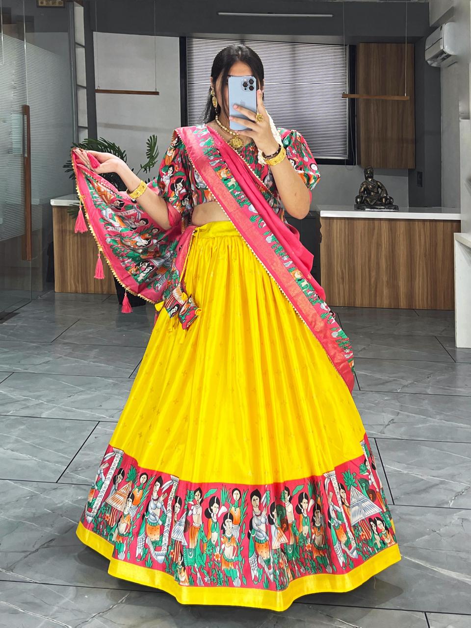 Rasika Kalamkari Lehenga