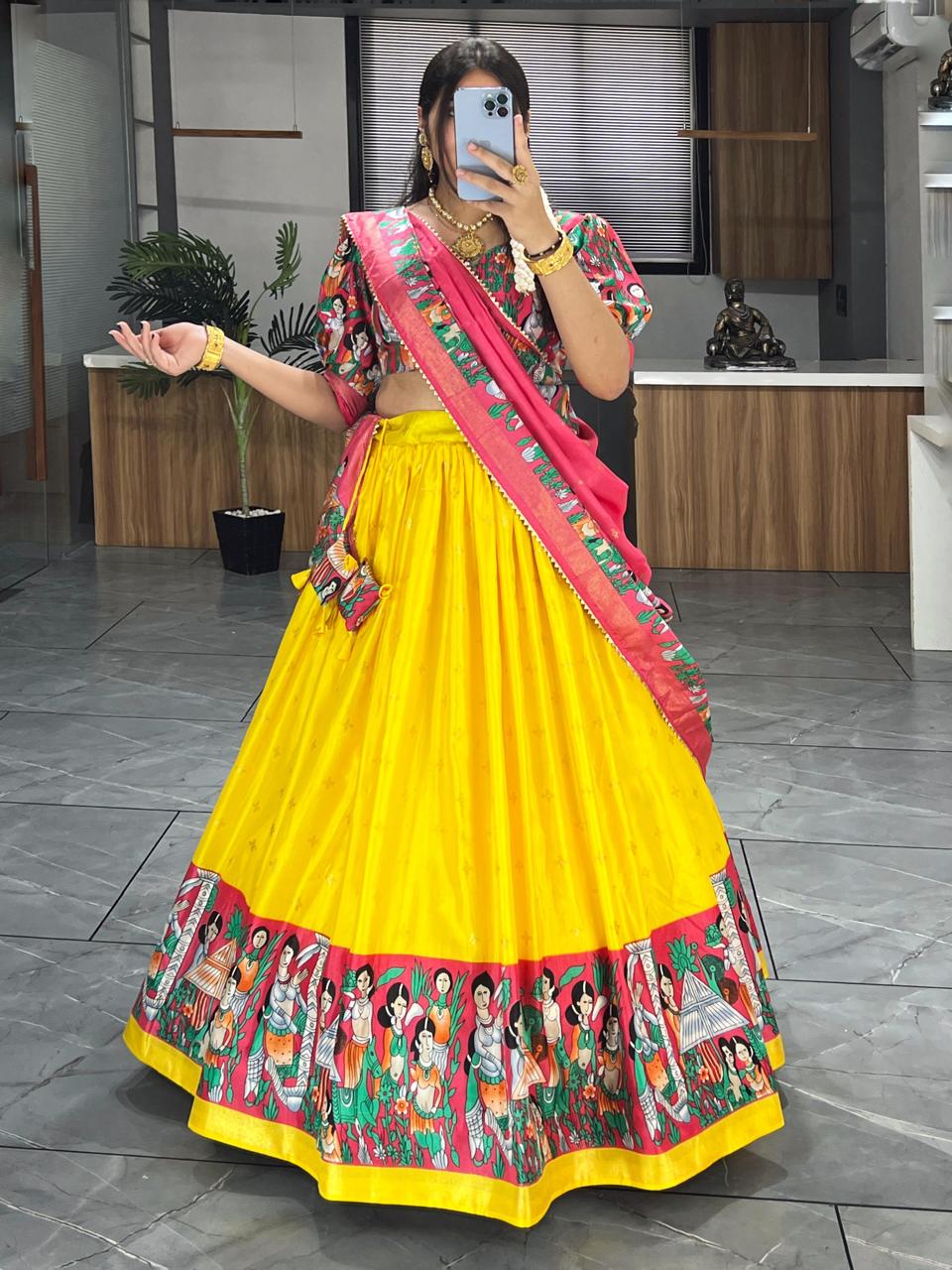 Rasika Kalamkari Lehenga